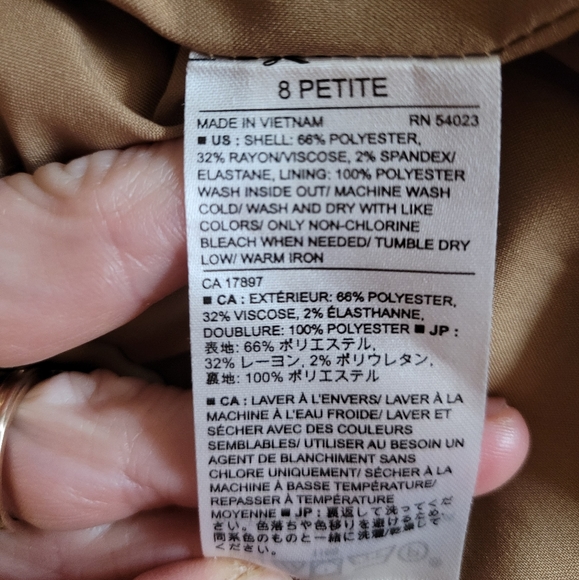 Banana Republic Camel Faux Wrap Skirt Size 8 Petite - Picture 3 of 8